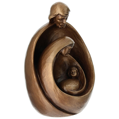 Santa Familia para exterior Val Gardena fibra de vidrio bronceada 35 cm 5