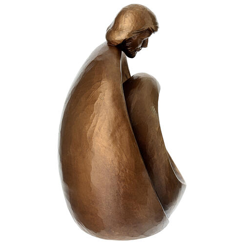 Santa Familia para exterior Val Gardena fibra de vidrio bronceada 35 cm 6