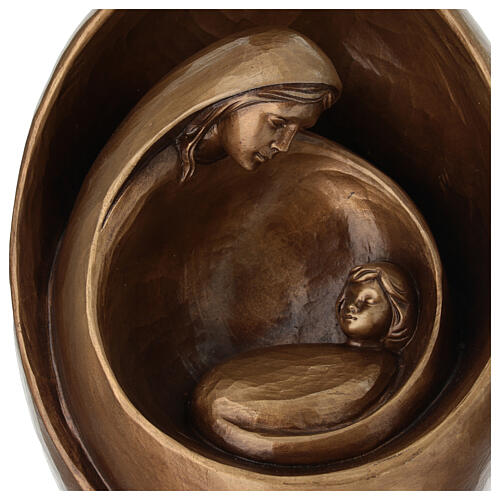 Sainte Famille Val Gardena en fibre de verre brunie 35 cm pour extérieur 2