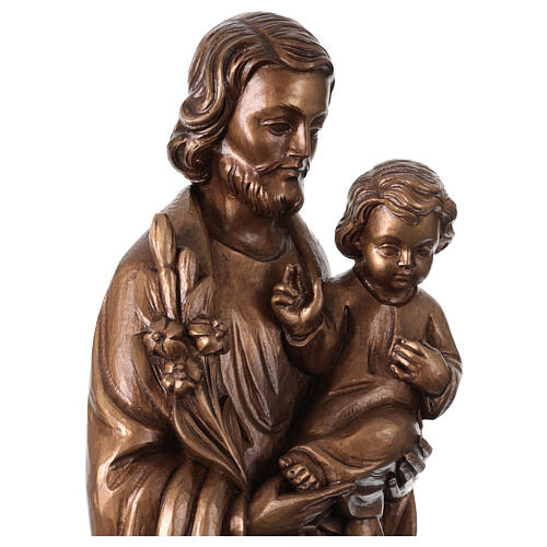 Heiliger Josef – 60 cm Fiberglas-Statue, Bronze-Optik, Grödnertal 6