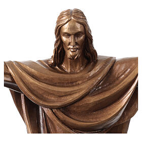 Crucifijo Cristo Rey bronceado Val Gardena fibra de vidrio 60 cm