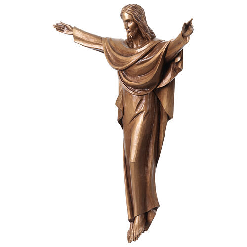 Crucifijo Cristo Rey bronceado Val Gardena fibra de vidrio 60 cm 3