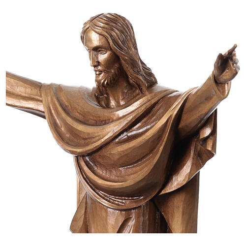 Crucifijo Cristo Rey bronceado Val Gardena fibra de vidrio 60 cm 4