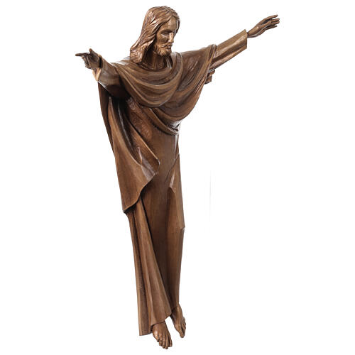 Crucifijo Cristo Rey bronceado Val Gardena fibra de vidrio 60 cm 5