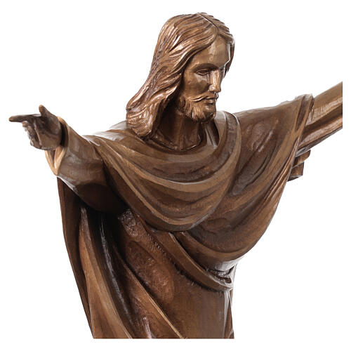 Crucifijo Cristo Rey bronceado Val Gardena fibra de vidrio 60 cm 6
