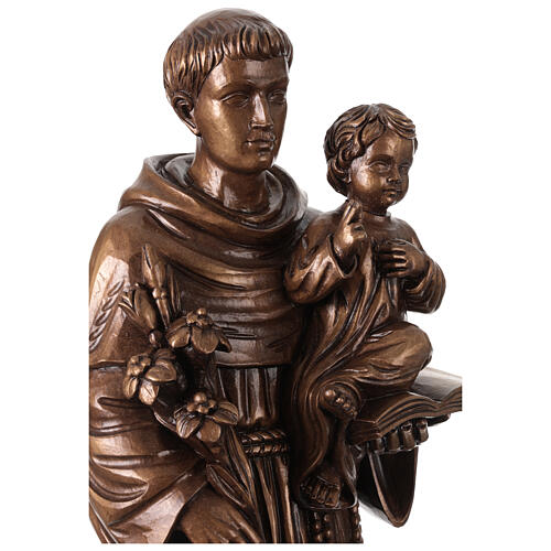 Sant'Antonio bronzato Val Gardena fibra di vetro 60 cm 2