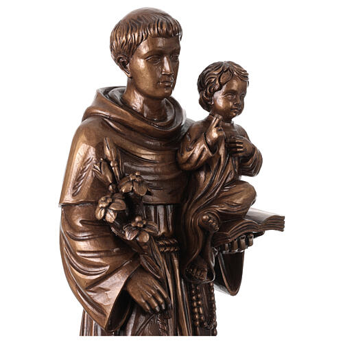 Sant'Antonio bronzato Val Gardena fibra di vetro 60 cm 7