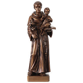 Bronzed St. Anthony Statue in Val Gardena Fiberglass, 60 cm
