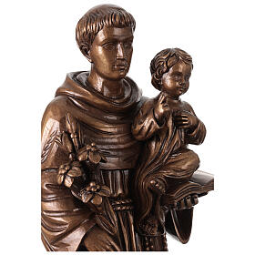 Bronzed St. Anthony Statue in Val Gardena Fiberglass, 60 cm