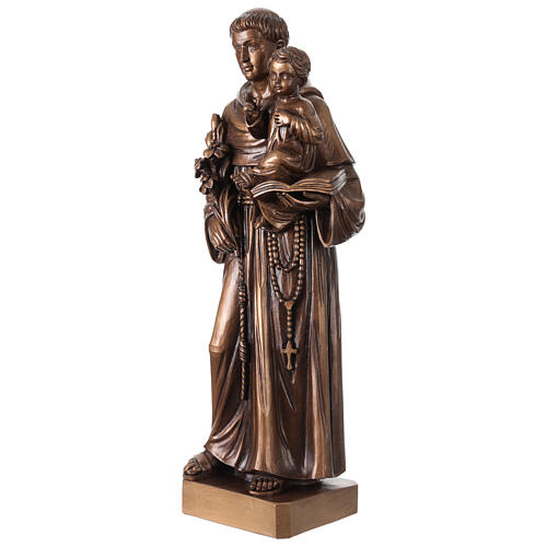 Bronzed St. Anthony Statue in Val Gardena Fiberglass, 60 cm 3