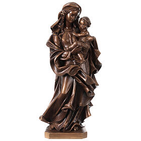 Virgen del Corazón bronceada Val Gardena fibra de vidrio 60 cm