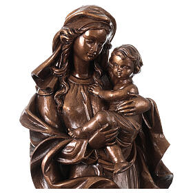 Virgen del Corazón bronceada Val Gardena fibra de vidrio 60 cm