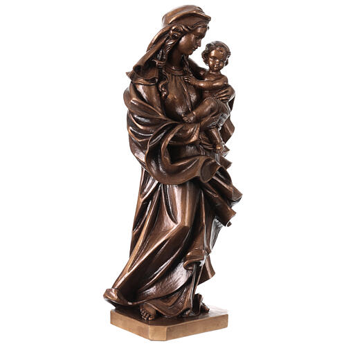 Virgen del Corazón bronceada Val Gardena fibra de vidrio 60 cm 5