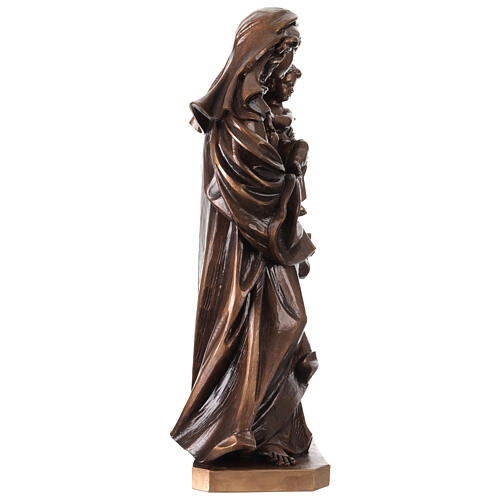 Virgen del Corazón bronceada Val Gardena fibra de vidrio 60 cm 7