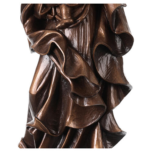 Virgen del Corazón bronceada Val Gardena fibra de vidrio 60 cm 8