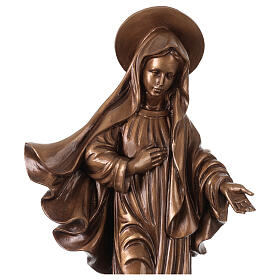 Madonna Medjugorje bronzata Val Gardena fibra di vetro 60 cm