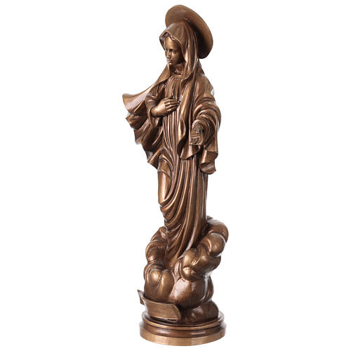 Madonna Medjugorje bronzata Val Gardena fibra di vetro 60 cm 3