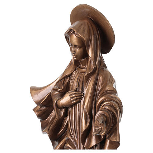 Madonna Medjugorje bronzata Val Gardena fibra di vetro 60 cm 4