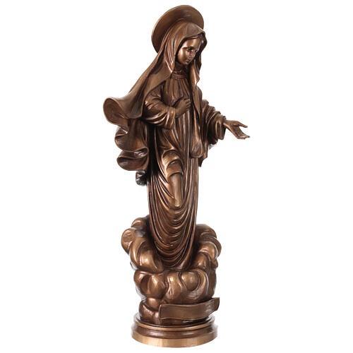 Madonna Medjugorje bronzata Val Gardena fibra di vetro 60 cm 5