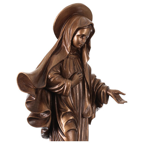 Madonna Medjugorje bronzata Val Gardena fibra di vetro 60 cm 6