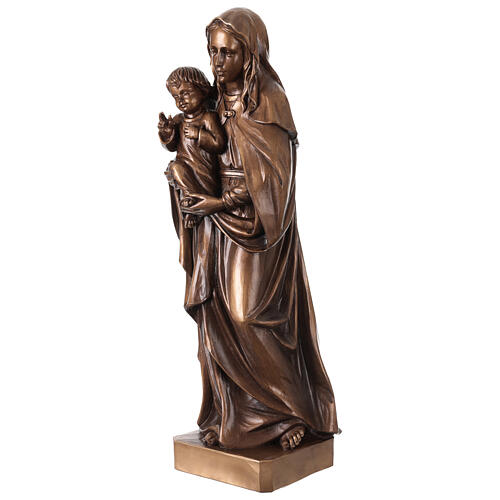 Bronze-finished Madonna of Hope for outdoor, Val Gardena fibreglass, 24 in 3