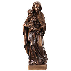 Virgen de la Esperanza para exterior bronceada Val Gardena fibra de vidrio 60 cm