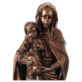 Virgen de la Esperanza para exterior bronceada Val Gardena fibra de vidrio 60 cm