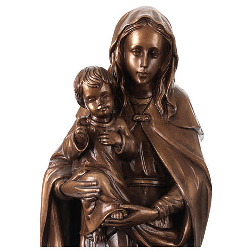 Virgen de la Esperanza para exterior bronceada Val Gardena fibra de vidrio 60 cm 2