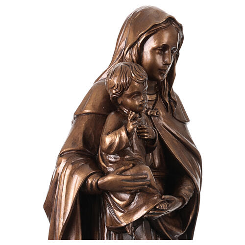Virgen de la Esperanza para exterior bronceada Val Gardena fibra de vidrio 60 cm 6
