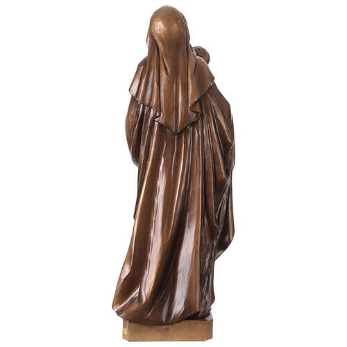 Virgen de la Esperanza para exterior bronceada Val Gardena fibra de vidrio 60 cm 7