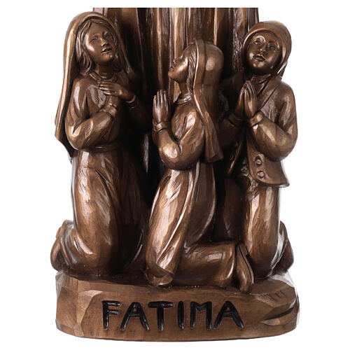 Virgen de Fátima bronceada para exterior Val Gardena fibra de vidrio 60 cm 3