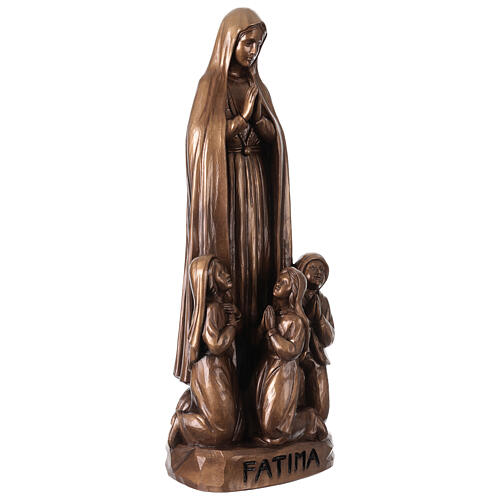Virgen de Fátima bronceada para exterior Val Gardena fibra de vidrio 60 cm 6