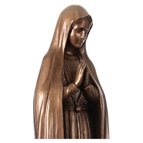 Our Lady of Fatima statue for outdoor bronzed Val Gardena fiberglass, 60 cm 7