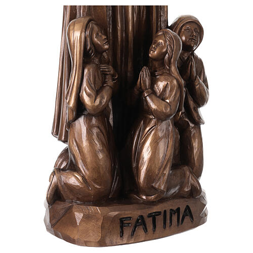 Our Lady of Fatima statue for outdoor bronzed Val Gardena fiberglass, 60 cm 8