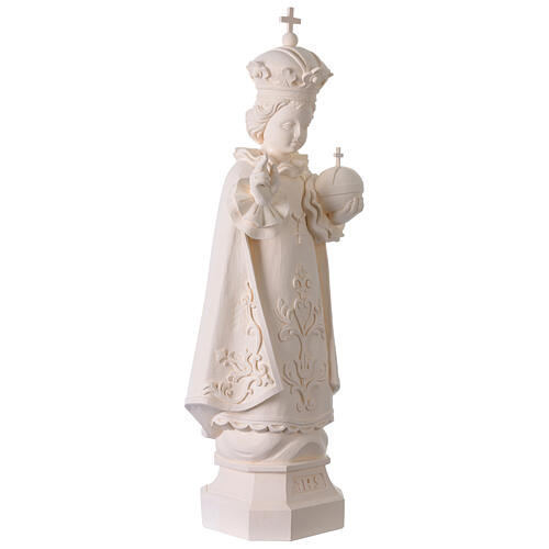 Outdoor white fibreglass Infant Jesus of Prague, Val Gardena, 24 in 5