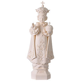 Niño de Praga para exterior Val Gardena fibra de vidrio blanca 60 cm