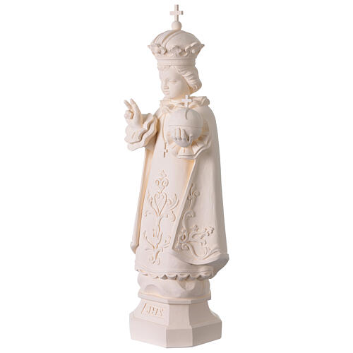 Niño de Praga para exterior Val Gardena fibra de vidrio blanca 60 cm 3