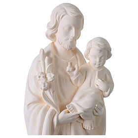 Outdoor white fibreglass statue of St. Joseph, Val Gardena, 24 in