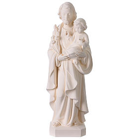 San Giuseppe da esterno Val Gardena fibra di vetro bianca 60 cm
