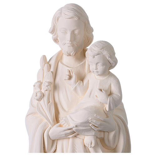 San Giuseppe da esterno Val Gardena fibra di vetro bianca 60 cm 4