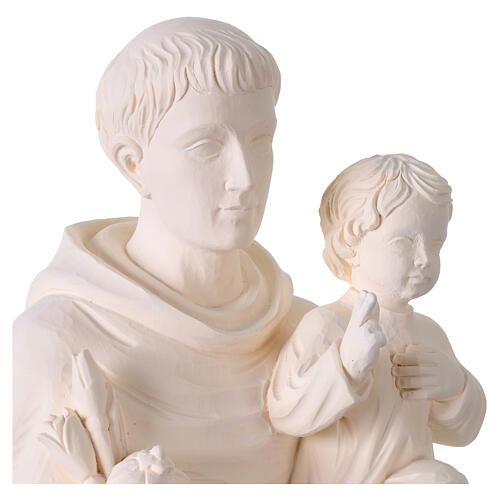 Saint Anthony outdoor white fibreglass statue, Val Gardena, 24 in 6