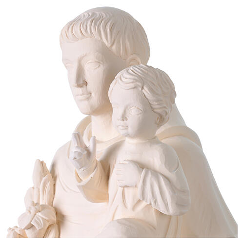 Saint Anthony outdoor white fibreglass statue, Val Gardena, 24 in 9