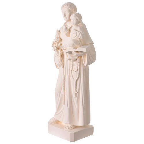 Sant'Antonio per esterno Val Gardena fibra di vetro bianca 60 cm 3