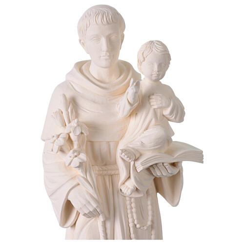 Santo António para exterior Val Gardena fibra de vidro branca 60 cm 7