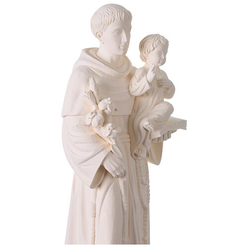 Santo António para exterior Val Gardena fibra de vidro branca 60 cm 10