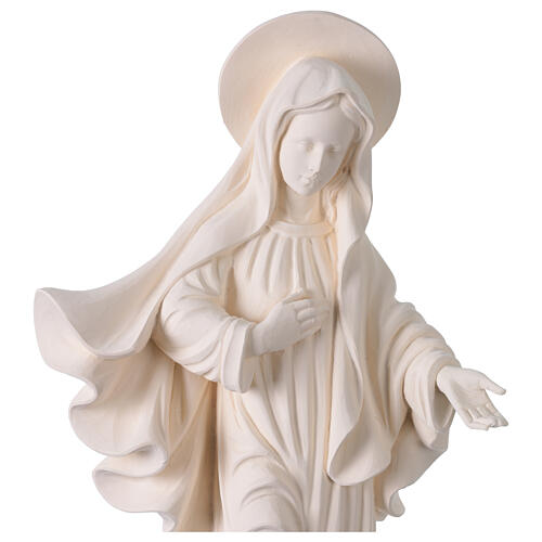 Virgen Medjugorje para exterior fibra de vidrio blanco Val Gardena 60 cm 3
