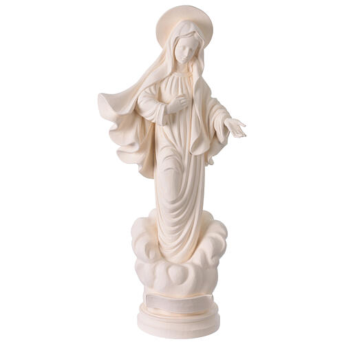 Notre-Dame de Medjugorje extérieur en résine de fibre de verre blanche Val Gardena 60 cm 1