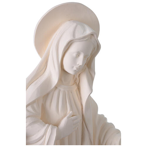 Notre-Dame de Medjugorje extérieur en résine de fibre de verre blanche Val Gardena 60 cm 5