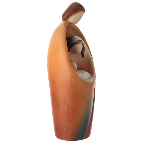 Holy Family statue in painted Val Gardena wood 3