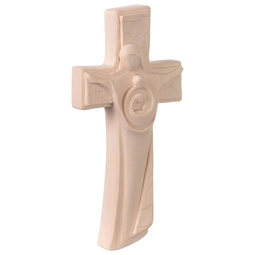 Crucifix with Holy Family, natural wood 4